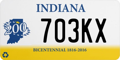 IN license plate 703KX
