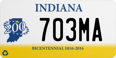 IN license plate 703MA