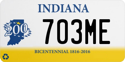 IN license plate 703ME