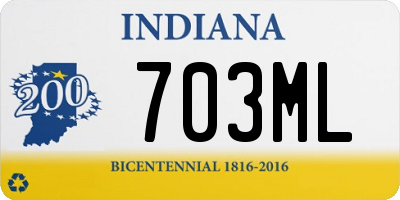 IN license plate 703ML