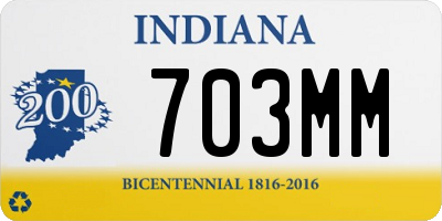 IN license plate 703MM