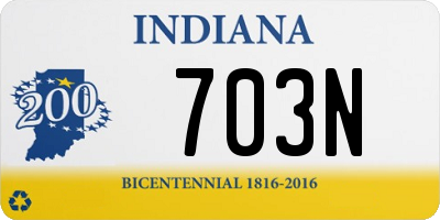 IN license plate 703N