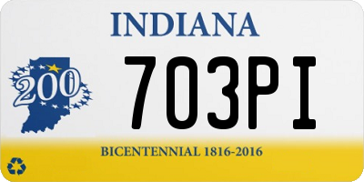 IN license plate 703PI
