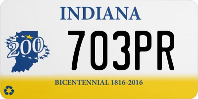 IN license plate 703PR