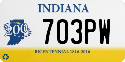 IN license plate 703PW