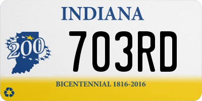 IN license plate 703RD