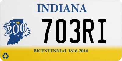 IN license plate 703RI