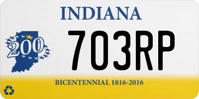 IN license plate 703RP