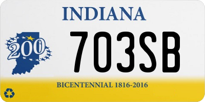 IN license plate 703SB