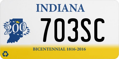 IN license plate 703SC