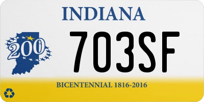 IN license plate 703SF
