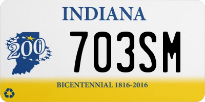 IN license plate 703SM