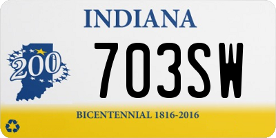 IN license plate 703SW