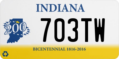 IN license plate 703TW