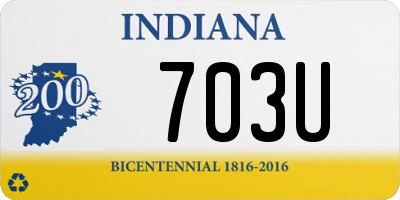 IN license plate 703U