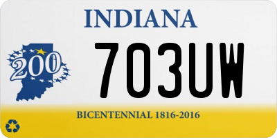 IN license plate 703UW
