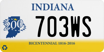 IN license plate 703WS