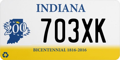 IN license plate 703XK