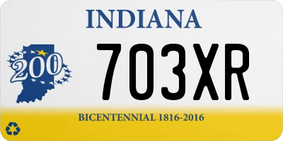 IN license plate 703XR