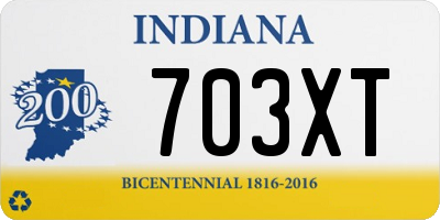 IN license plate 703XT