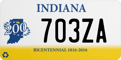 IN license plate 703ZA