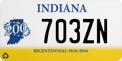 IN license plate 703ZN