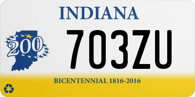 IN license plate 703ZU