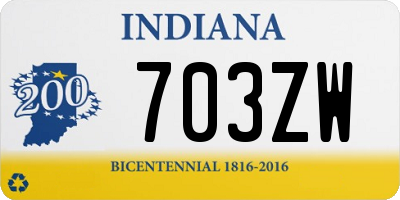 IN license plate 703ZW