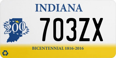 IN license plate 703ZX