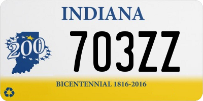 IN license plate 703ZZ