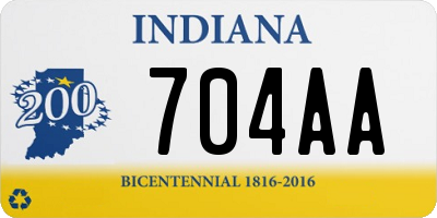 IN license plate 704AA