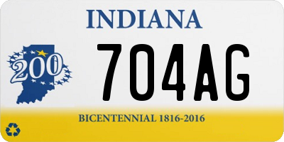 IN license plate 704AG