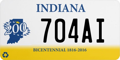 IN license plate 704AI