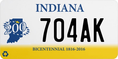 IN license plate 704AK