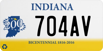 IN license plate 704AV