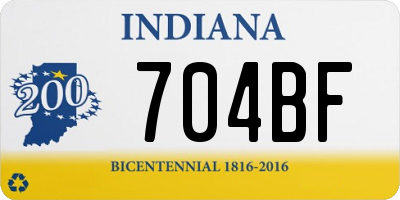 IN license plate 704BF