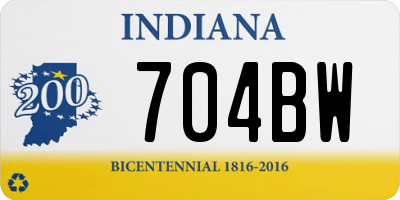 IN license plate 704BW