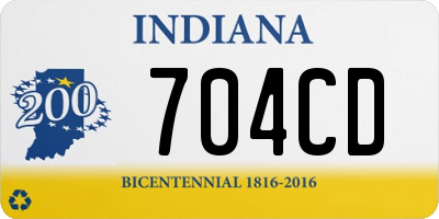 IN license plate 704CD