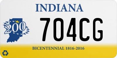 IN license plate 704CG