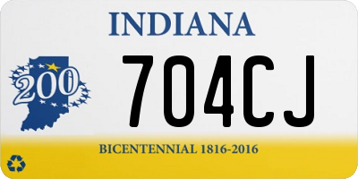 IN license plate 704CJ