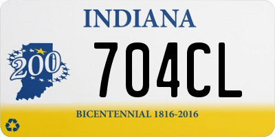 IN license plate 704CL