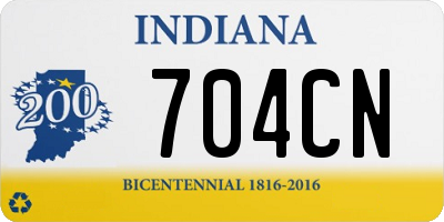 IN license plate 704CN