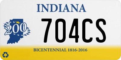 IN license plate 704CS