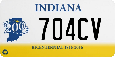 IN license plate 704CV