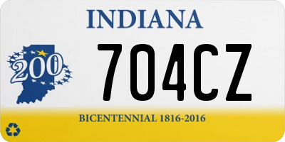 IN license plate 704CZ