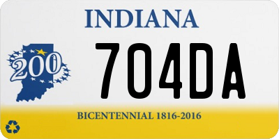 IN license plate 704DA