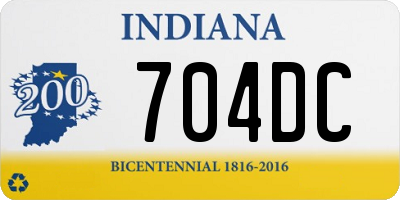 IN license plate 704DC