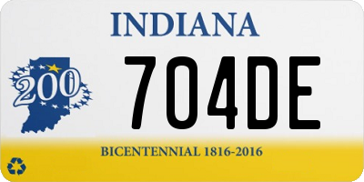 IN license plate 704DE