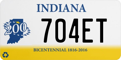 IN license plate 704ET