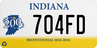 IN license plate 704FD